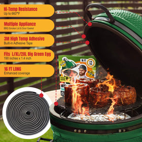Smoker Chef fiberglass gasket withstands 660F for steady cooking