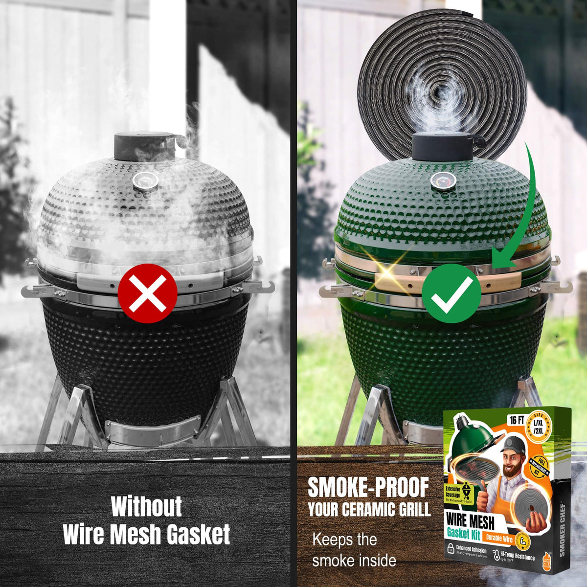 Smoker Chef lid seal XL demonstrates compatible fit across L XL XXL grills