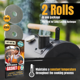 Smoker Chef gray hi-temp gasket tape withstands heat up to 660F for durability