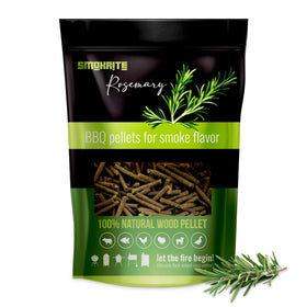 SMOKRITE rosemary pellets pack shot showing natural hardwood packaging and label