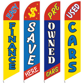 SmoothNovelty used cars flag windless swooper pattern A boosts lot visibility.