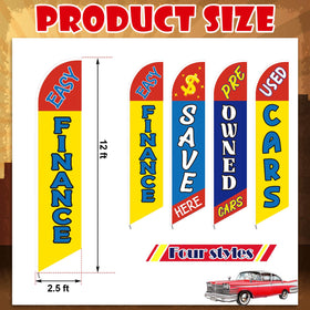 SmoothNovelty used cars flag windless swooper pattern B draws attention to promotions.