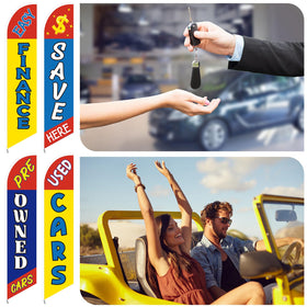 SmoothNovelty used cars flag windless swooper pattern D helps attract pedestrians.