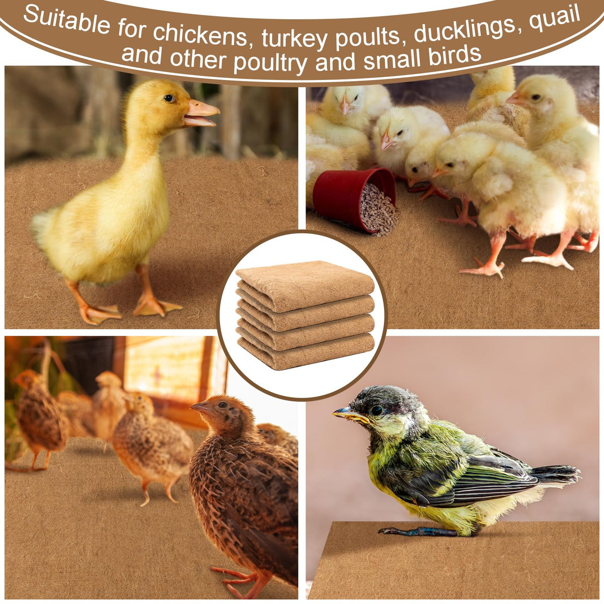 SmoothNovelty 8-pack nest mats support clean feeders and waterers by keeping areas dry.