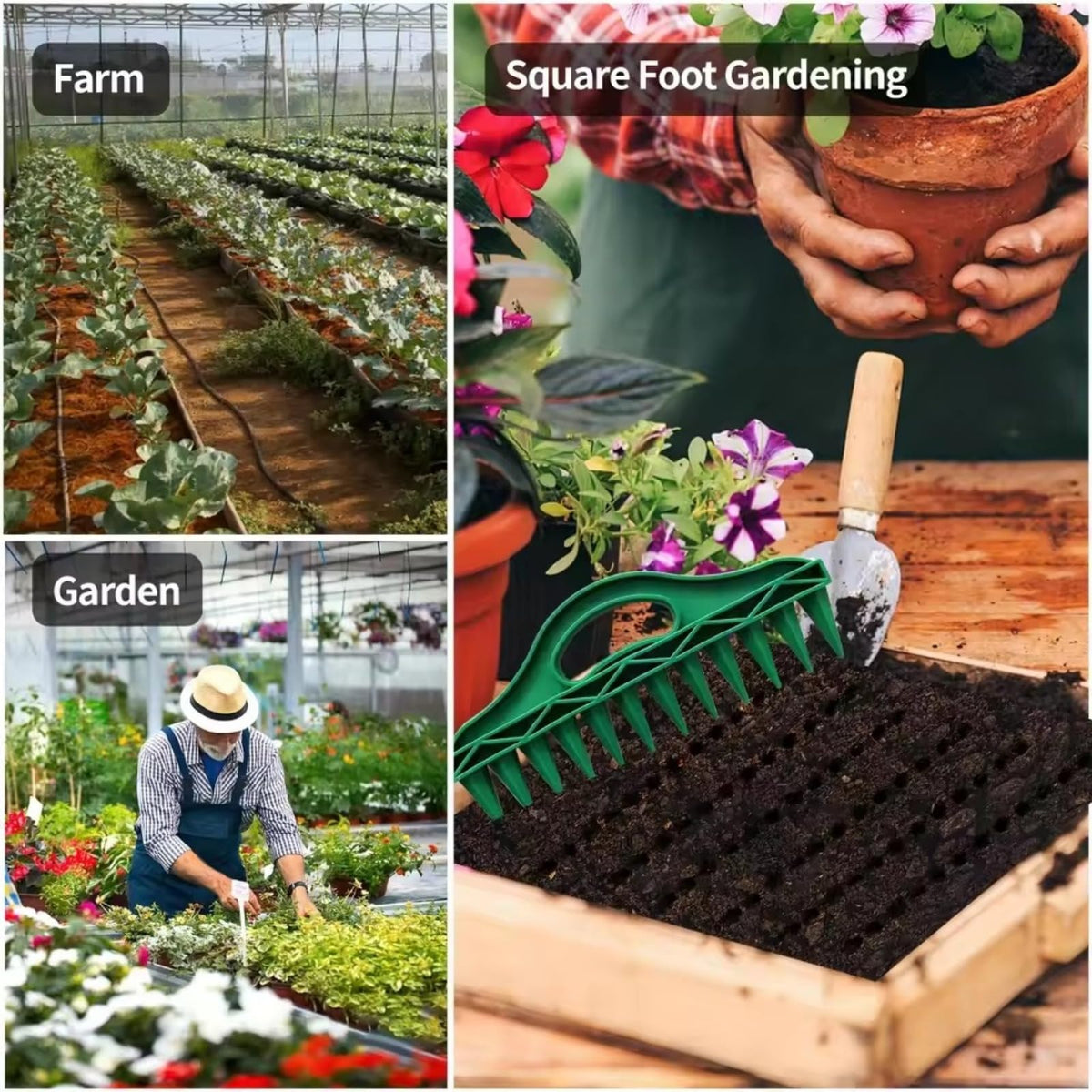 SMORBRID seed dibber multifunctional tool makes soil spacing easy.