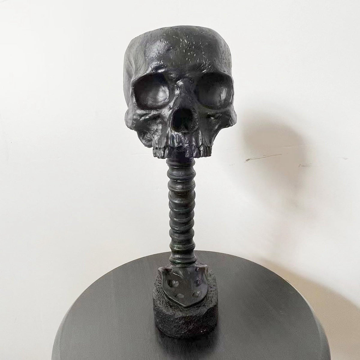 Smowfes Gothic Skull Planter in bathroom display, eerie decor accent