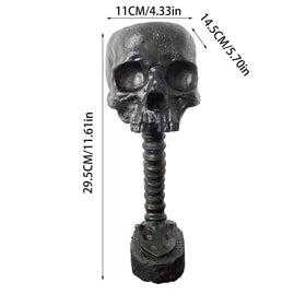Smowfes Gothic Skull Planter side view, dramatic accent on shelf