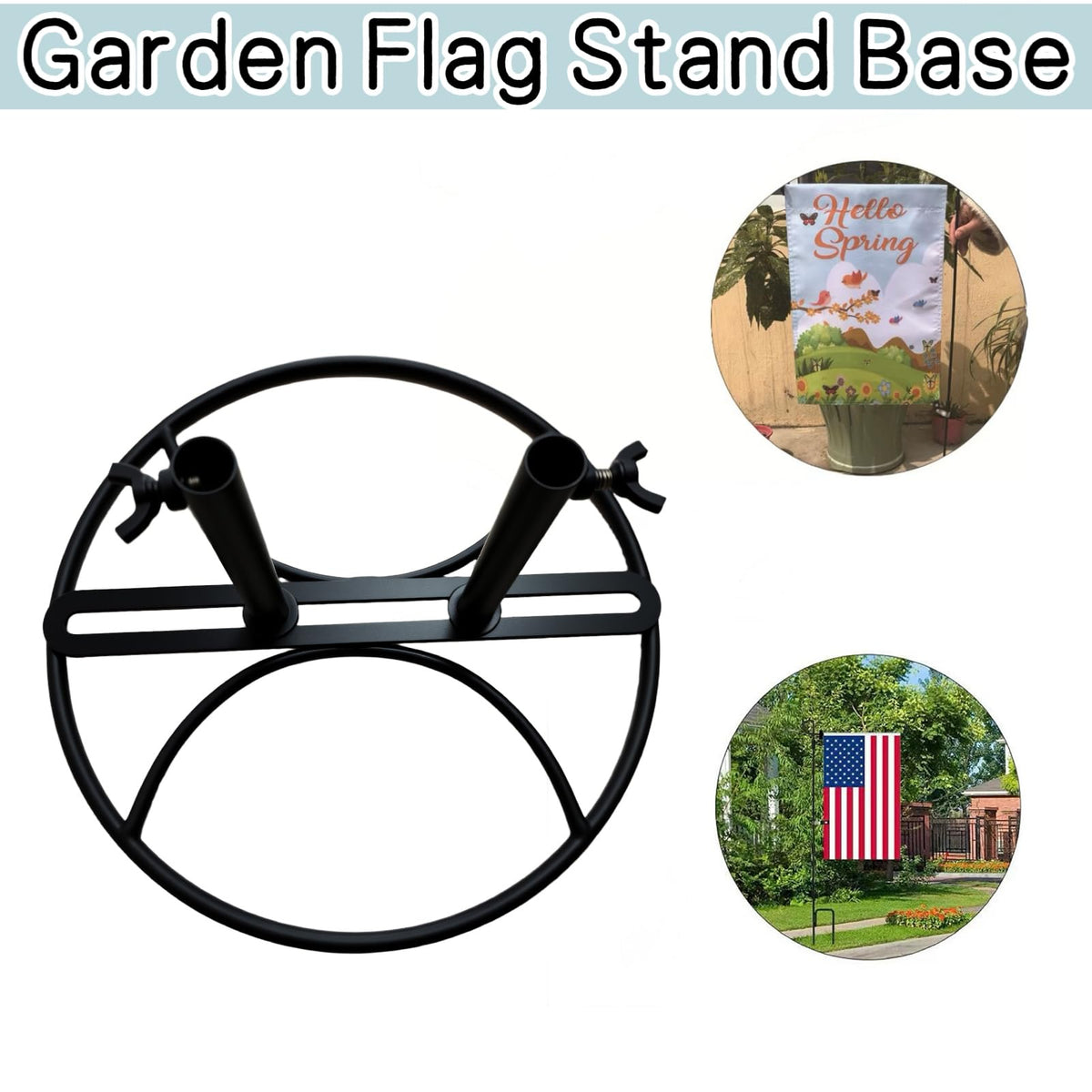 SMQLJXC 2026 adjustable width flag stand base seasonal-ready design; supports holiday flags.