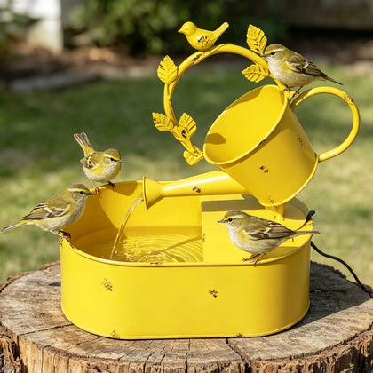 SMQLJXC solar fountain front view boosts garden ambiance with a gentle cascade