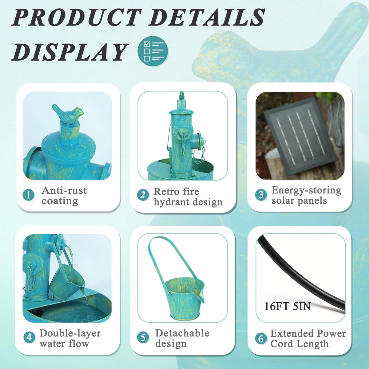 SMQLJXC iron fountain with protective coating remains watertight in all weather