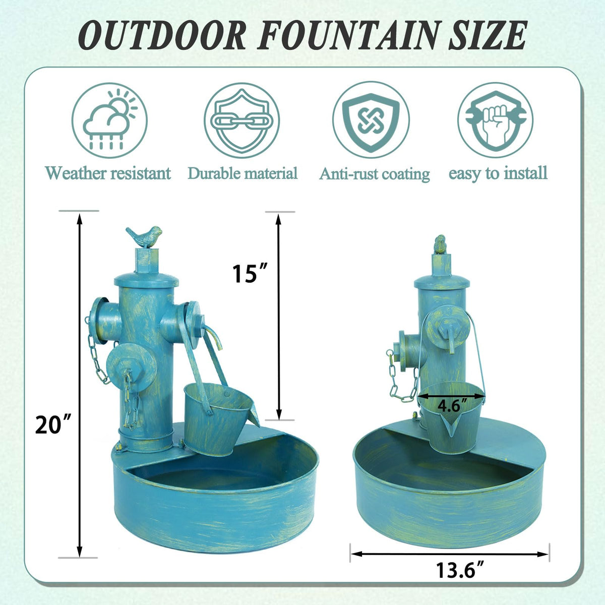 SMQLJXC outdoor metal bird bath showing iron craftsmanship for durable yard decor