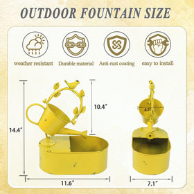 SMQLJXC solar fountain side view shows versatile placement for patio and yard