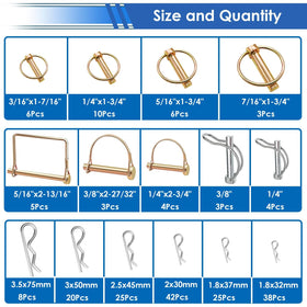 Smseace lynch pins and cotter pins for secure hitch locking during equipment use.