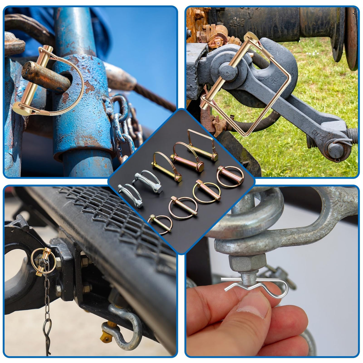 Smseace multipurpose pins for trucks, lawn mowers, and snow plows.