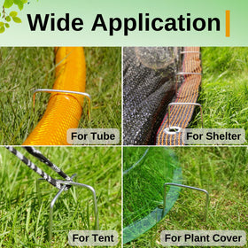 SMUJU ground cover and tarp securing stakes resist rust in outdoor use.
