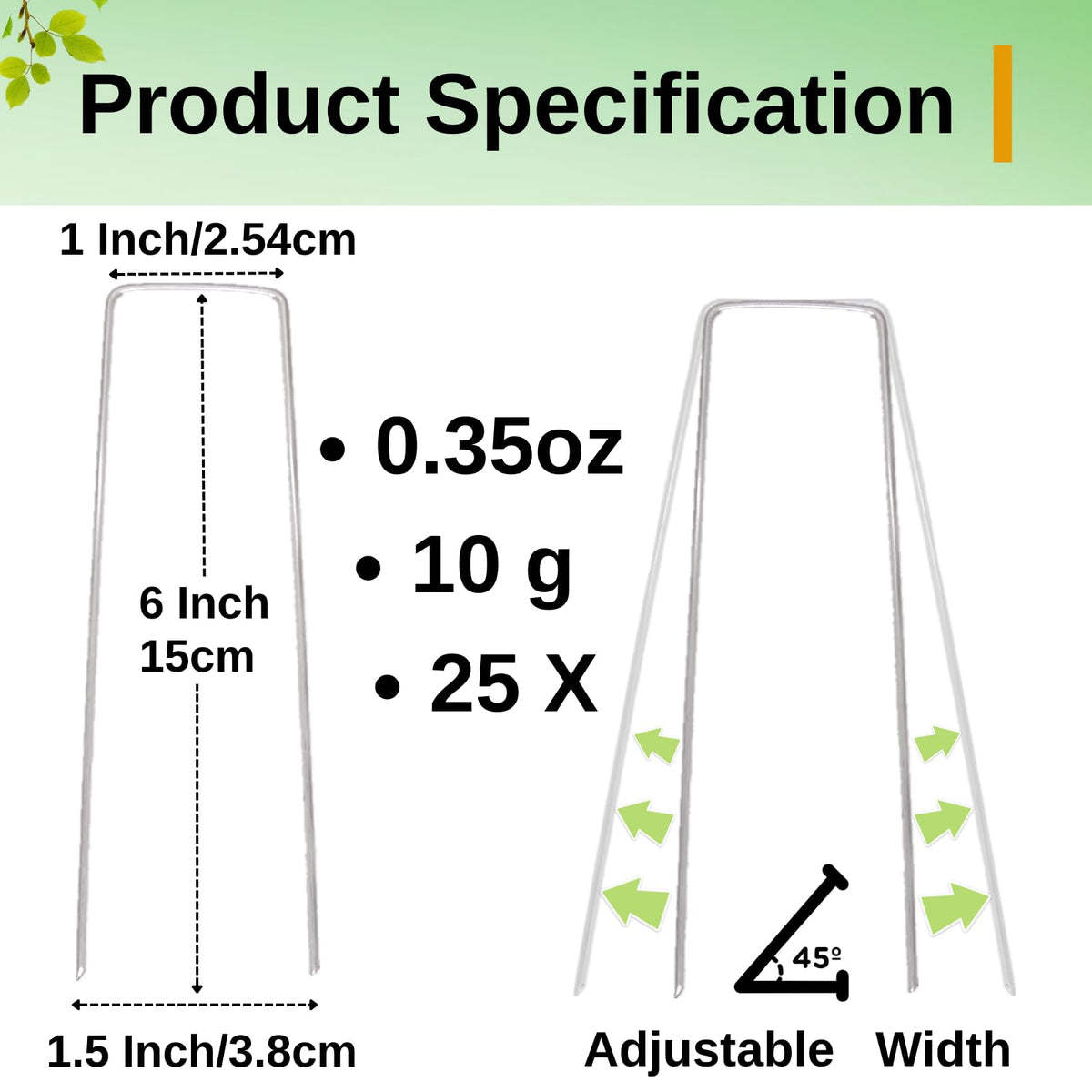SMUJU galvanized stakes prevent movement of dripper tubing and cables.