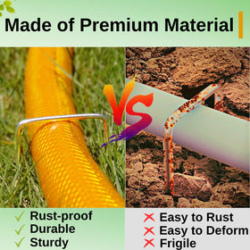 SMUJU 6-inch galvanized stakes ideal for tents, hoses, and irrigation lines.
