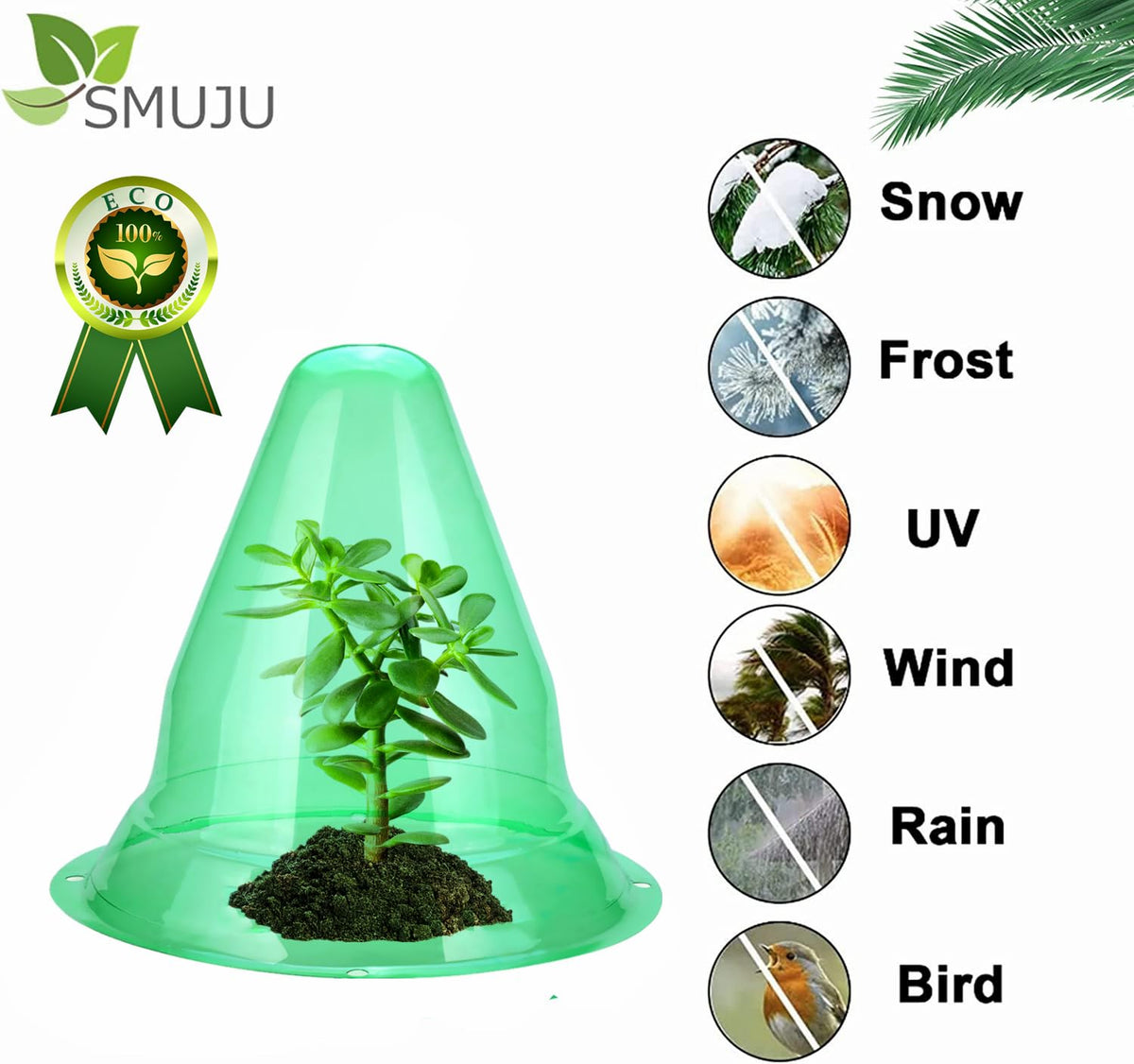SMUJU sun-shield cloche protects plants during hot summer days