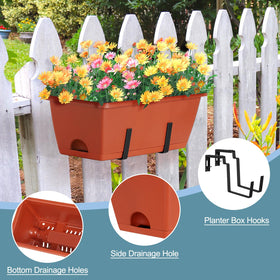 Smusei window box planter showing compact 16.9 x 6.9 x 5.5 inch dimensions for small spaces