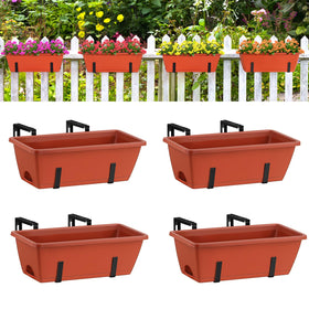 Smusei window box planter hanging on a railing for balcony greenery