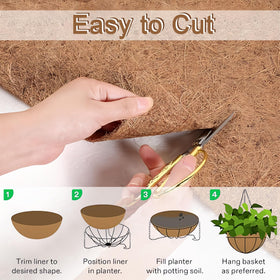 SMYAXUNW biodegradable coconut liner demonstrates sustainable durability in outdoor garden.