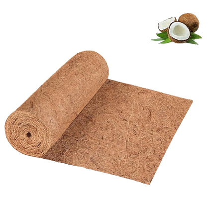 SMYAXUNW coconut coir liner roll laid out for a wide planter, breathable and natural.