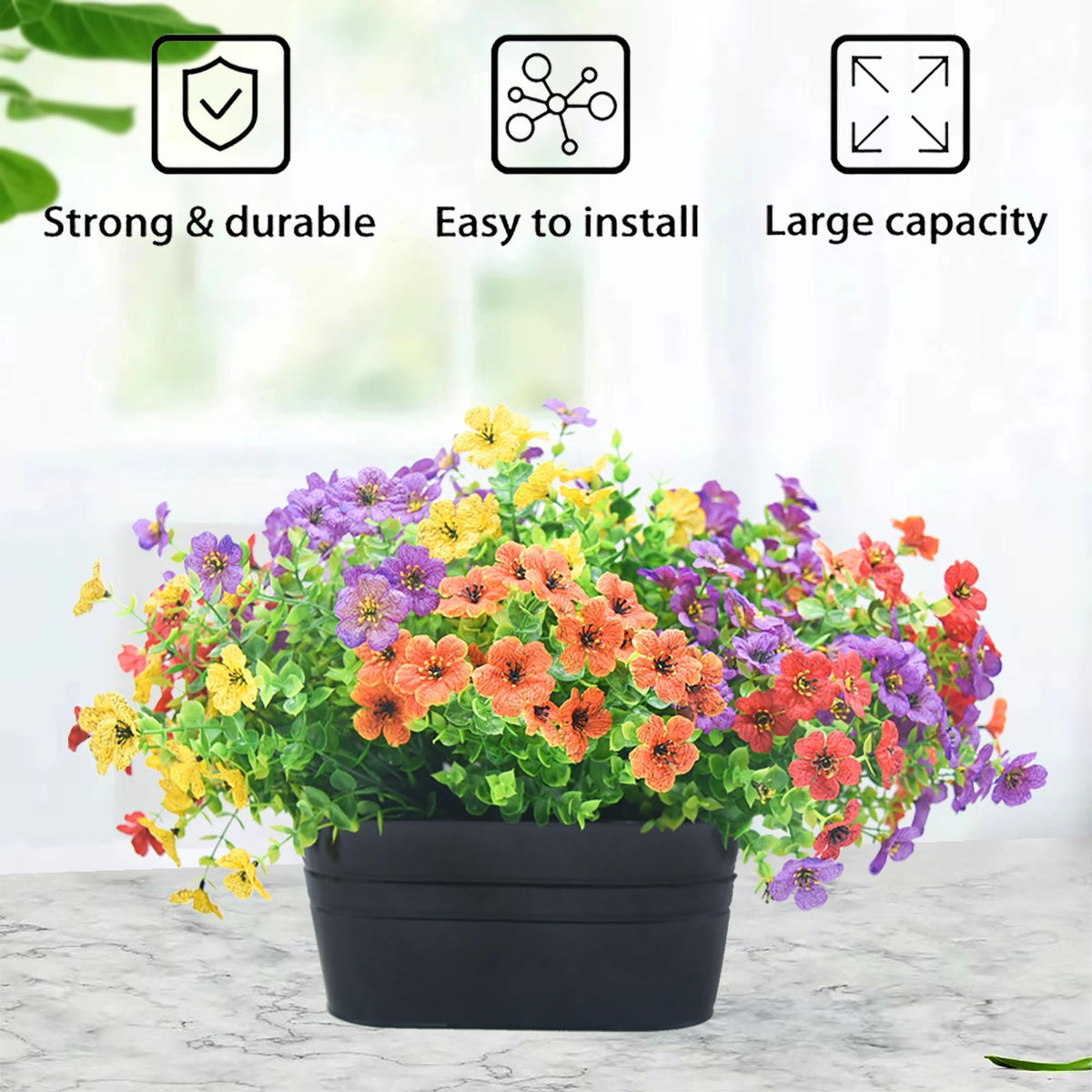 SMYAXUNW flowers herbs succulents in planter for vibrant displays.