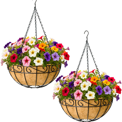 SMYAXUNW hanging basket round 12-inch ideal for porch or garden decor
