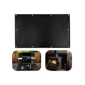 Smyhlf-us 4x6 grill heat shield protecting deck and fence from embers
