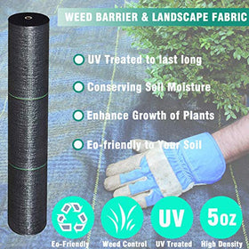 Snail UV-stabilized weed fabric enduring weather conditions and protecting soil.
