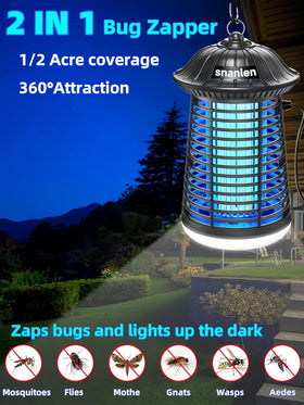 Snanlen 4200V LED attractant base draws flying insects to the grid.