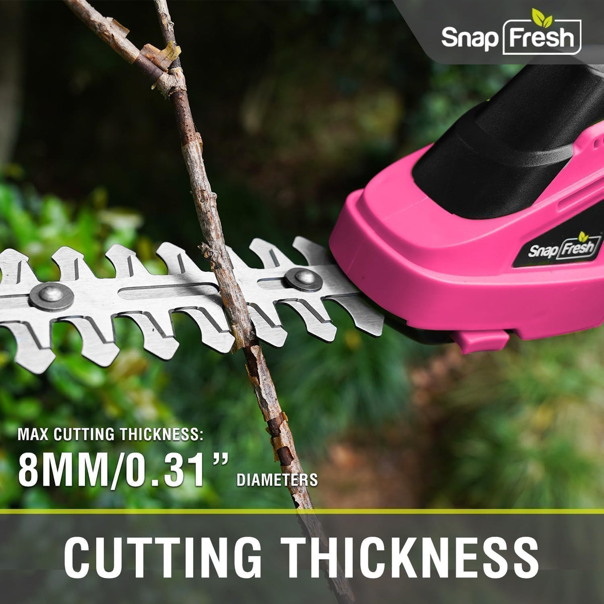 Lightweight ergonomic handle of SnapFresh trimmer for comfort