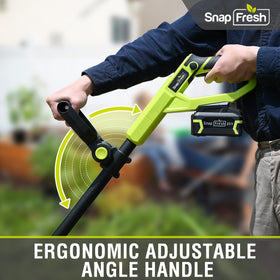 SnapFresh ergonomic 180-degree handle enhances comfort during extended gardening.