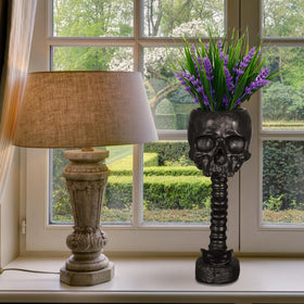 Sneferu skull planter fits on mantel window sill or shelf