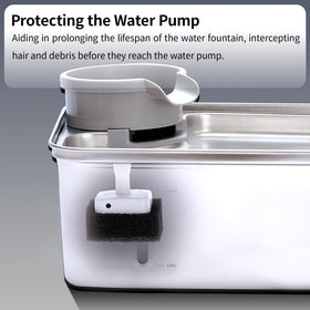 SNIFFNSLURP hair-debris interception foam filter keeps water fresh