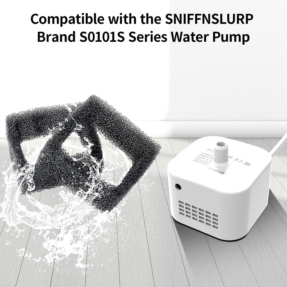 SNIFFNSLURP pump-lifespan-foam-filter helps reduce clogs and extend fountain life