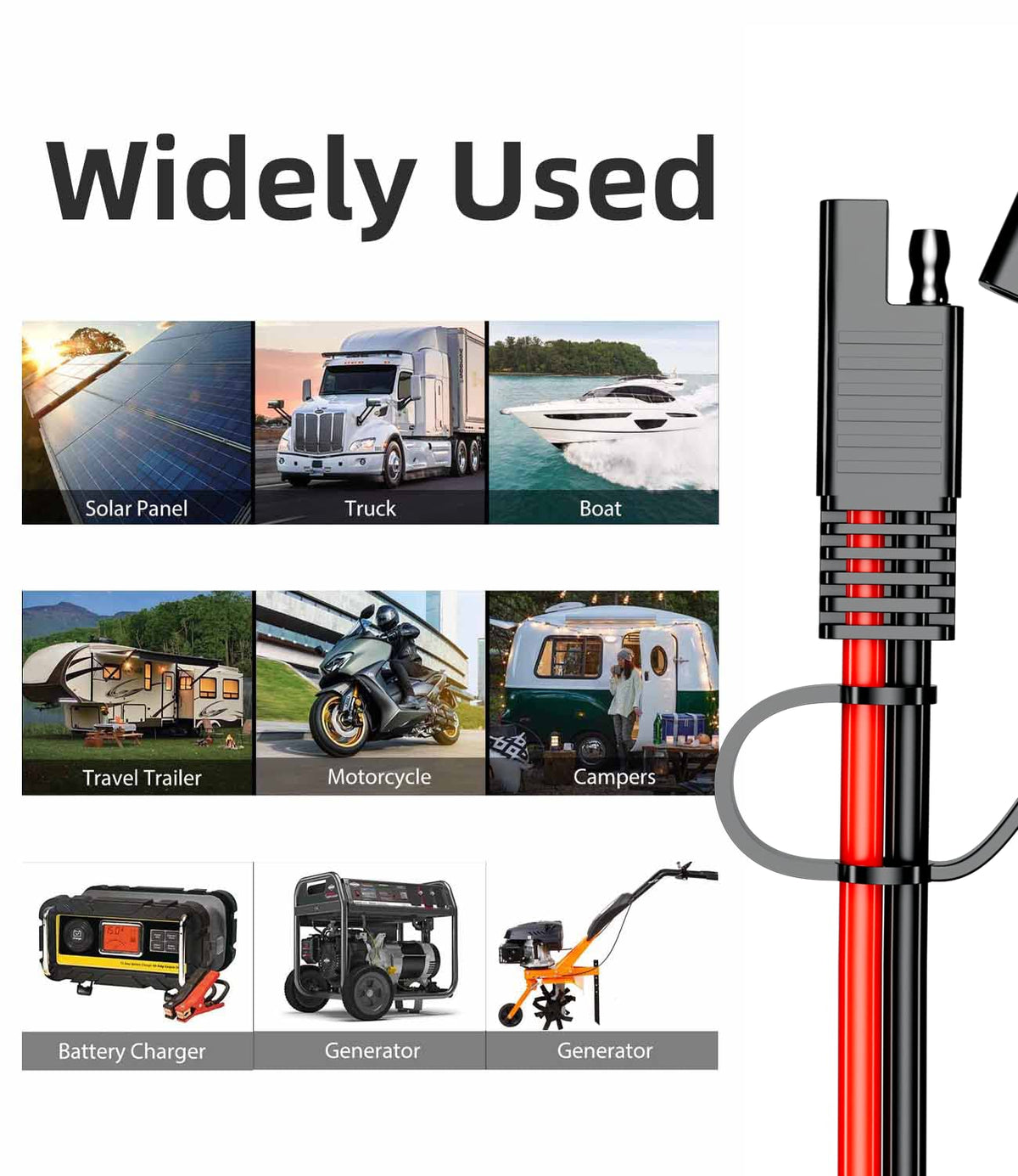 SNLLMZI SAE extension cable enables versatile vehicle and solar setups