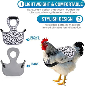 SNMGK adjustable straps on black saddle ensure a snug, comfortable fit for hens
