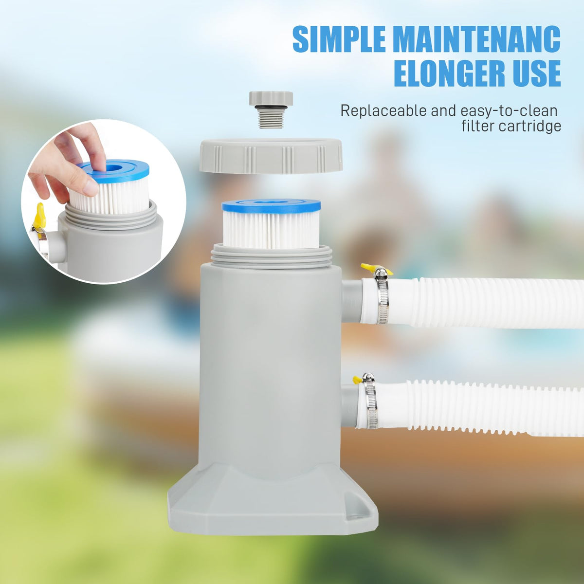 SNMUMU hose connections illustrate quick setup and secure fittings.