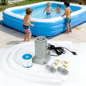 SNMUMU small pool pump filter kit gray 530GHP delivers strong filtration for above-ground pools.