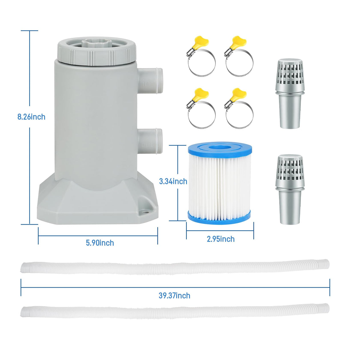SNMUMU ultra-quiet pool pump operates quietly for peaceful poolside moments.