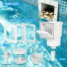 SNMUMU skimmer top-cover open for quick filter basket access and cleaning.
