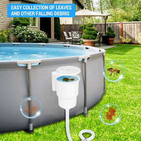 SNMUMU through-wall skimmer design mounted on pool wall for easy maintenance.