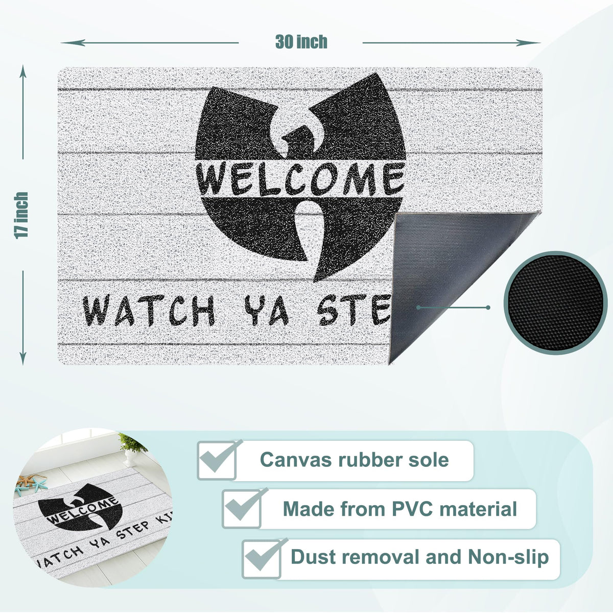 SNNDER Welcome Mat suited for entryways, patios, and garages.