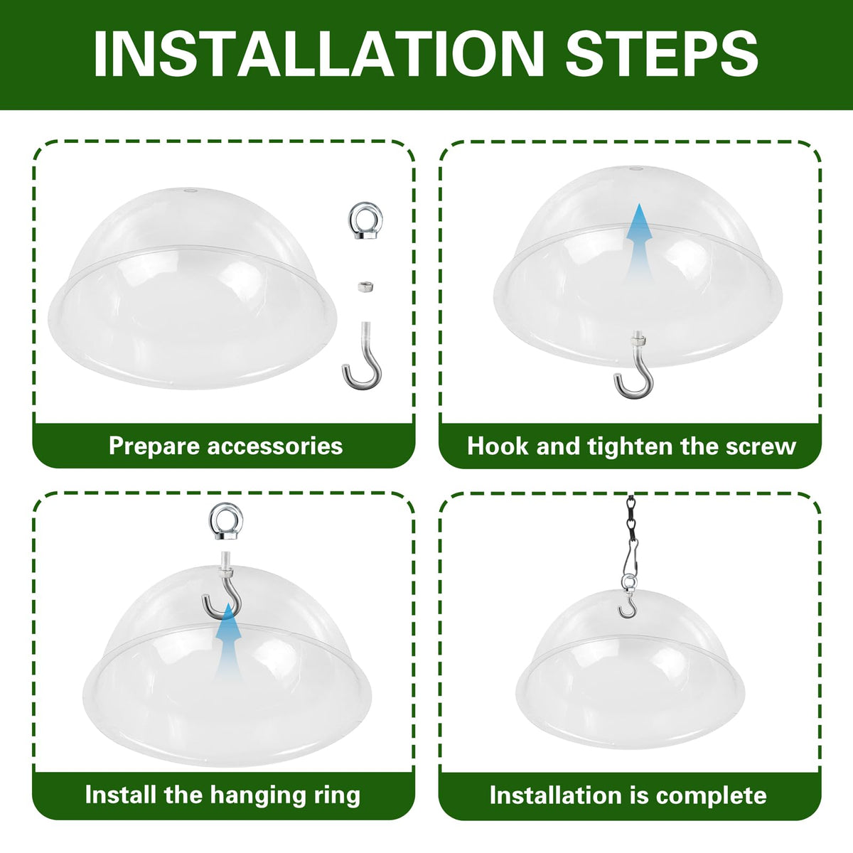 SnowTing squirrel-baffle dome deters pests while letting small birds feed