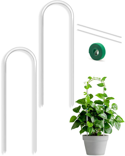 Snqqmtt U-shaped 16inch trellis supports small pots with sturdy acrylic design