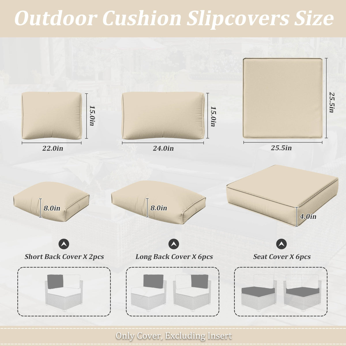 Snubbull backrest pillow covers 22x15—close-fit protection for outdoor cushions.