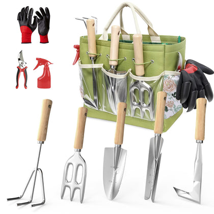 Snuggalux garden tools set with digging trowel for precise planting