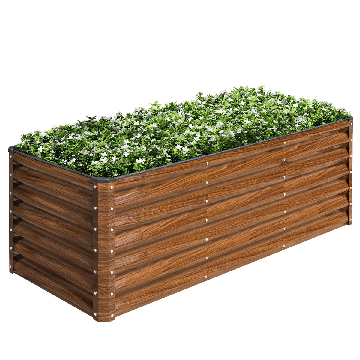 SnugNiture 6x2x2ft galvanized raised bed in brown for durable outdoor gardening
