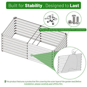 SnugNiture 8x4-foot planter provides ample space for vegetables and flowers.